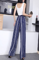 Blue and White Wide Leg Pants Plus Size Jumpsuit for Party Evening Cocktail