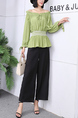 Green and Black Two Piece Wide Leg Pants Jumpsuit for Party Evening Cocktail