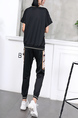 Black Colorful Two Piece Pants Plus Size Shirt Jumpsuit for Casual Sports