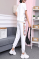 White Colorful Two Piece Pants Plus Size Shirt Jumpsuit for Casual Sports
