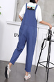 White and Blue Two Piece Denim Jumpsuit for Casual