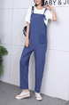 White and Blue Two Piece Denim Jumpsuit for Casual
