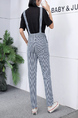 Black and White Two Piece Pants Striped Jumpsuit for Casual Party