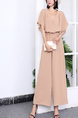 Pink Wide Leg Pants Plain V Neck Jumpsuit for Party Evening Cocktail