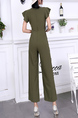 Green V Neck Wide Leg Pants Jumpsuit for Party Evening Cocktail