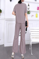 Purple Pink Two Piece Wide Leg Pants Lapel Jumpsuit for Party Evening Cocktail