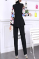Black Colorful Two Piece Pants Long Sleeve Jumpsuit for Party Evening Cocktail
