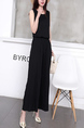 Black Two Piece Pants Jumpsuit for Casual Party Office