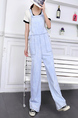 Blue Denim One Piece Pants Jumpsuit for Casual Sporty