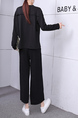 Black Two Piece Pants Long Sleeve Plus Size Jumpsuit for Casual Party