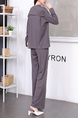 Grey Two Piece Pants Long Sleeve Plus Size Jumpsuit for Casual Party