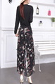 Black and Colorful Two Piece Pants V Neck Long Sleeve Floral Jumpsuit for Casual Party Office Evening