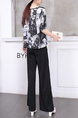 Black and White Two Piece Wide Leg Pants Plus Size Jumpsuit for Casual Party Office Evening