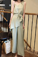 Matcha Loose Band Wide-Leg Two-Piece Pants Jumpsuit for Casual Party