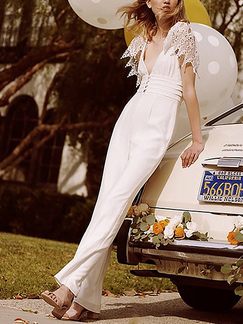white semi formal jumpsuit