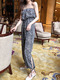 Dark Gray Colorful Loose Printed Siamese Tube Jumpsuit for Casual Party