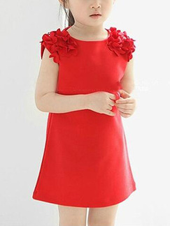 Red Slim Laced Shoulder Twist Pattern Above Knee Girl Dress for Casual Party