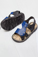 Blue and Black Leather Comfort Boy Shoes for Casual Beach