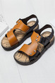 Orange and Black Leather Comfort Boy Shoes for Casual Beach