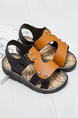Orange and Black Leather Comfort Boy Shoes for Casual Beach