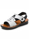 White Black and Brown Leather Comfort Boy Shoes for Casual 
