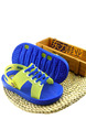 Blue and Green PVC Comfort Flip Flops Boy Shoes for Casual