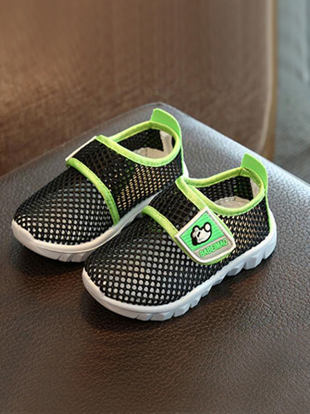 Green Black and White Polyester Mesh Comfort Girl Shoes for Casual Party