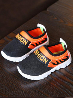 Black Orange White Polyester Comfort Boy Shoes for Casual