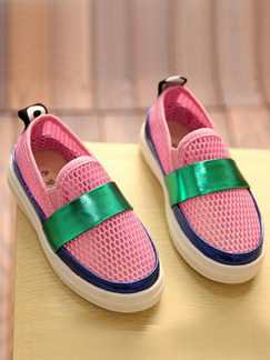 Pink and Green Polyester Comfort Platform Girl Shoes for Casual Party