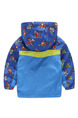 Blue Colorful Contrast Hooded Printed Two-Pockets Water-Proof Plus Cashmere Long Sleeve Boy Jacket for Casual