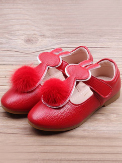 Red Leather Comfort Flats Girl Shoes for Casual Party