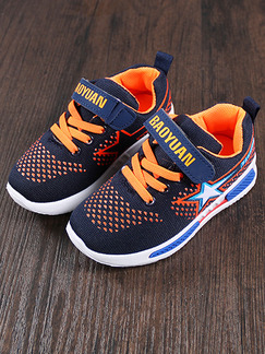 Blue Orange and White Polyester Comfort Lace Up Boy Shoes for Casual