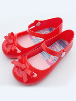 Red PVC Comfort Flats Girl Shoes for Casual Party