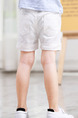 Grey Adjustable Waist Pockets Crimping Boy Shorts for Casual