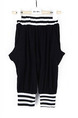 Black and White Plus Size Two-Piece Contrast Stripe Stand Collar Halen Rib Legs Boy Suit for Casual Party