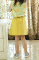 Yellow Slim A-Line Adjustable Waist Single-Breasted Pockets Girl Short for Casual