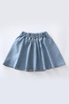 Blue Slim A-Line Denim Love Pattern Skirt Girl Skirt for Casual