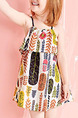 Colorful Loose Printed Above Knee Shift Slip Girl Dress for Casual Party