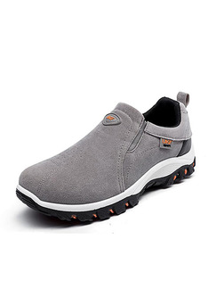 Grey Suede Comfort Shoes for Outdoor Athletic