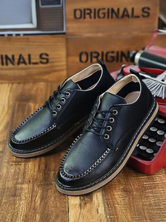 Black Leather Comfort Shoes for Casual Work Office