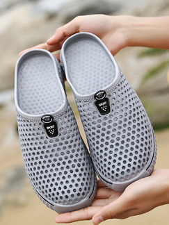 Grey PVC Round Toe Platform 1.5cm for Casual Outdoor