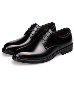 Black Leather Comfort Shoes for Casual Office Work