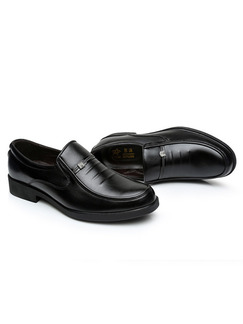 Black Leather Comfort Shoes for Casual Office Work