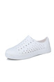 White Rubber Round Toe Platform 2cm Perforated Men Shoes