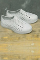 White Rubber Round Toe Platform 2cm Perforated Men Shoes