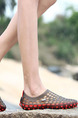 Black and Red Plastic Cement Round Toe Platform 2cm Perforated Men Shoes