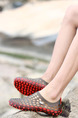 Black and Red Plastic Cement Round Toe Platform 2cm Perforated Men Shoes