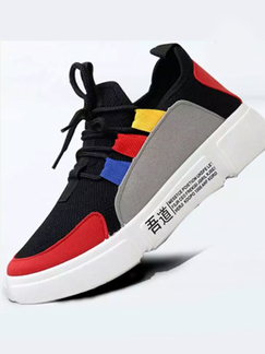 Colorful Canvas Round Toe Platform 2.5 Flats Contrast Rubber Shoes for Casual Sporty