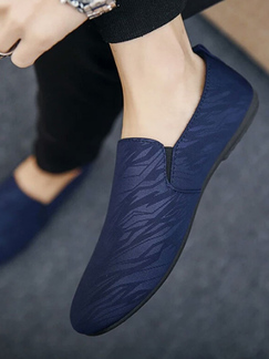Blue Canvas Round Toe Platform Slip On 2cm Flats Loafer Men Shoes