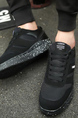Black Mesh Round Toe Platform Lace Up Rubber Shoes
